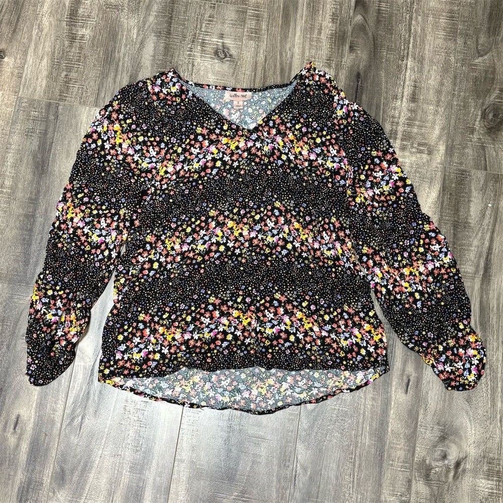 Willow Root Women's Floral Print Long Sleeve Blouse‎ Size S Multicolor